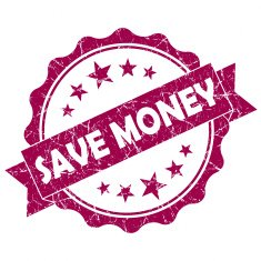 save money pink round seal