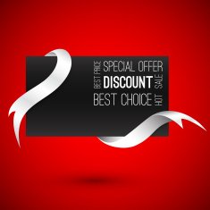 Special offer Blank card with ribbons Vector illustration Sale Tag N2