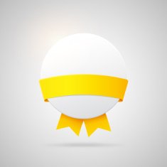 Vector paper badge with yellow silk ribbon N4