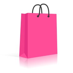 Blank Paper Shopping Bag With Rope Handles Pink