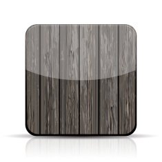 Vector wooden app icon on white background Eps 10 N4