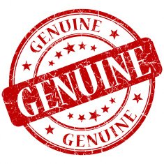 genuine red round stamp