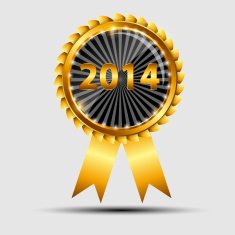 Vector gold 2014 sign label template