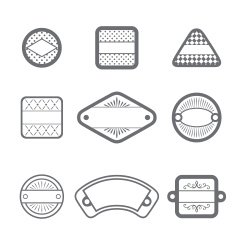collection of many gray labels