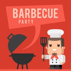 Chef and barbecue grill concept