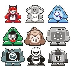 Urban vinyl icon set 1
