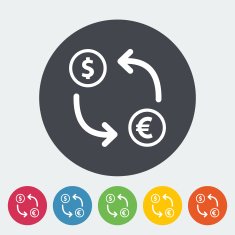 Currency exchange single flat icon N3