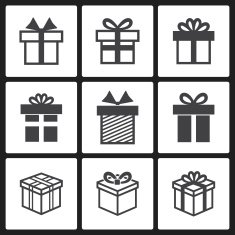 Vector Gift box black icons N2