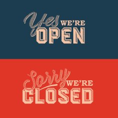 Open and Closed Sign - information retail store N3