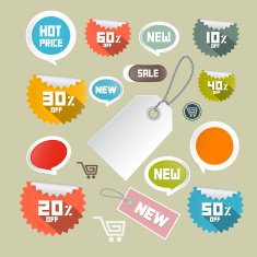 Retro Paper Discount Labels Tags