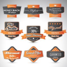 Set of retro business labels