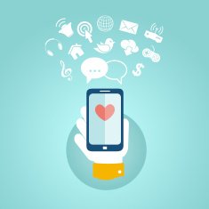 Flat design concept for mobile apps N2