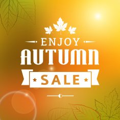 enjoy autumn sale vintage vector typography poster
