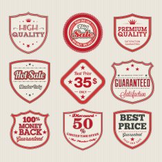 Set of business vintage labels N5