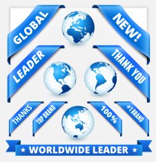 Globe on Business Communication Concept with Banners