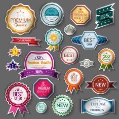 Color sale stickers set