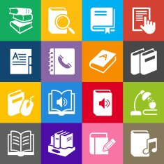 Book Icons and Color Background N2