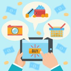 Business hand making internet purchase N2