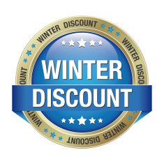 winter discount blue gold button
