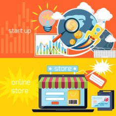 Start up and online store icons