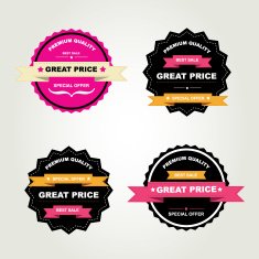 Set of sale badges