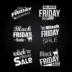 Set of Black Friday Calligraphic Design Elements N2