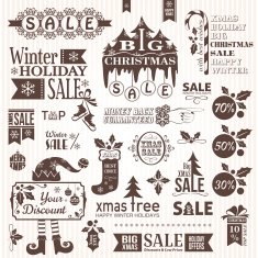 Set of christmas sale decorative elements N9