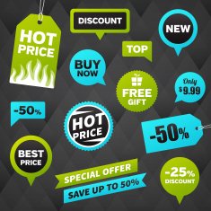 vector business badge labels set on dark background