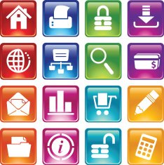 Business Buttons Square & Glossy N2