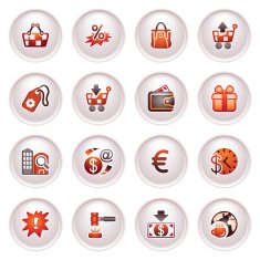 Commerce icons Black red series