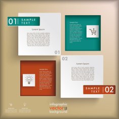 Square Holes Retro Background Infographic N2