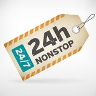Realistic paper 24h nonstop label