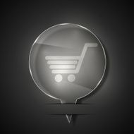 Vector glass shopping icon on gray background Eps 10 N2