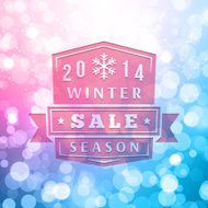 2014 Winter Sale Label On Blurred Vector Background