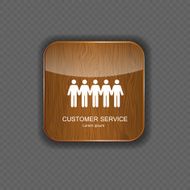 Customer service wood application icons