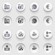 Commerce icons on white buttons N2