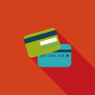 credit card flat icon with long shadow N28