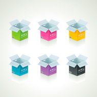 Colorful cardboard boxes
