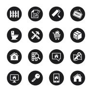 Real Estate Icons Set 2 - Black Circle Series