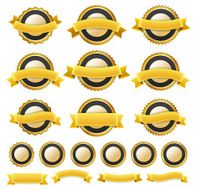 Blank Gold &amp; Black Buttons Full Color Set