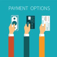 Vector concept of payment options in flat style N2