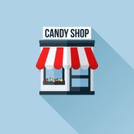 Vector icon of stylish shop with awning
