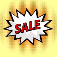 Sale label in pop art style