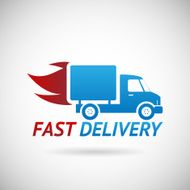 Fast Delivery Symbol Shipping Truck Silhouette Icon Design Template Vector N2