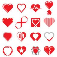 Set of Vector Heart Concept Icons