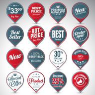 Set of business vintage badges N33