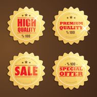 Golden premium quality badges