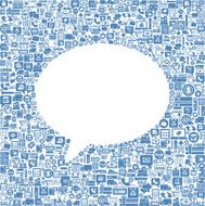 background business and shopping icons with speech bubble