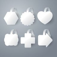 Vector white wobbler set on gray background N4
