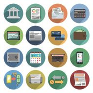 Bank Icons Flat Set N2